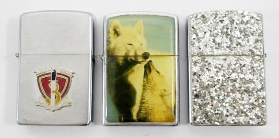 (3) VINTAGE FLIP-TOP POCKET LIGHTERS