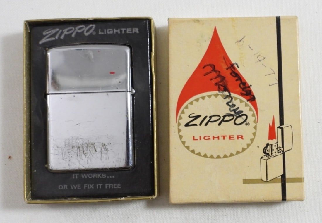 1973 CHROME (FIRED) ZIPPO LIGHTER IN BOX (1 of 3)