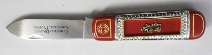 FRANKLIN MINT FIRE PUMPER FOLDING KNIFE