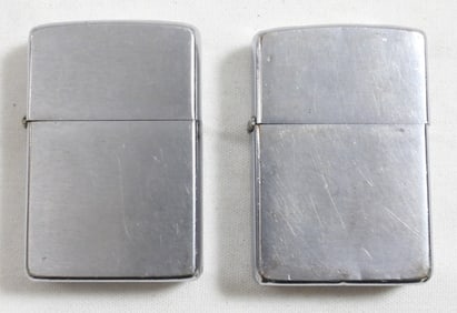 (2) FIRED CHROME ZIPPO'S 1975&1977