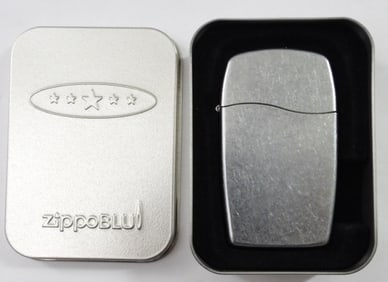 2005 ZIPPO BLUE BUTANE CHROME LIGHTER