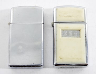 (2) SLIM ZIPPO LIGHTERS - 1978 ENAMEL