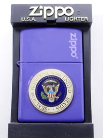 2003 PURPLE MATTE US PRESIDENT SEAL ZIPPO