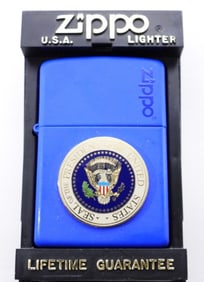 2003 BLUE MATTE US PRESIDENT SEAL ZIPPO