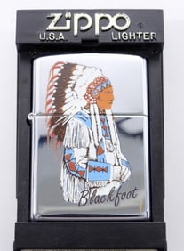 SEALED BLACKFOOT SILVER CHROME ZIPPO