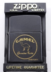 1995 CAMEL GENUINE TASTE FIRED ZIPPO