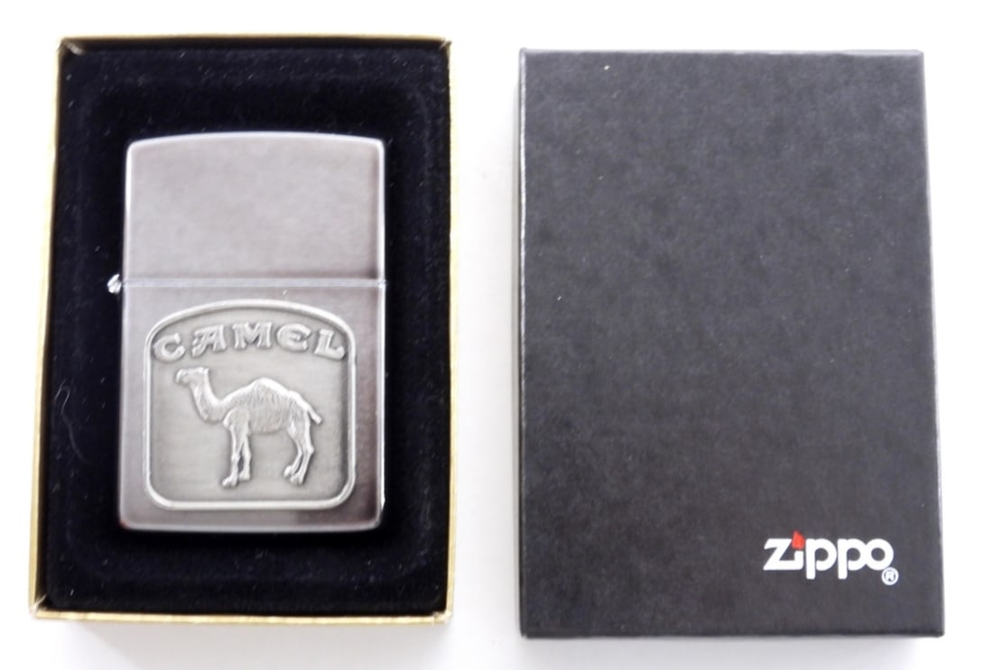 1992 UNFIRED CAMEL ZIPPO: UNFIRED IN BOX, 1992 CAMEL ZIPPO LIGHTER