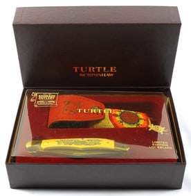 SCHRADE TURTLE SCRIMSHAW KNIFE SET