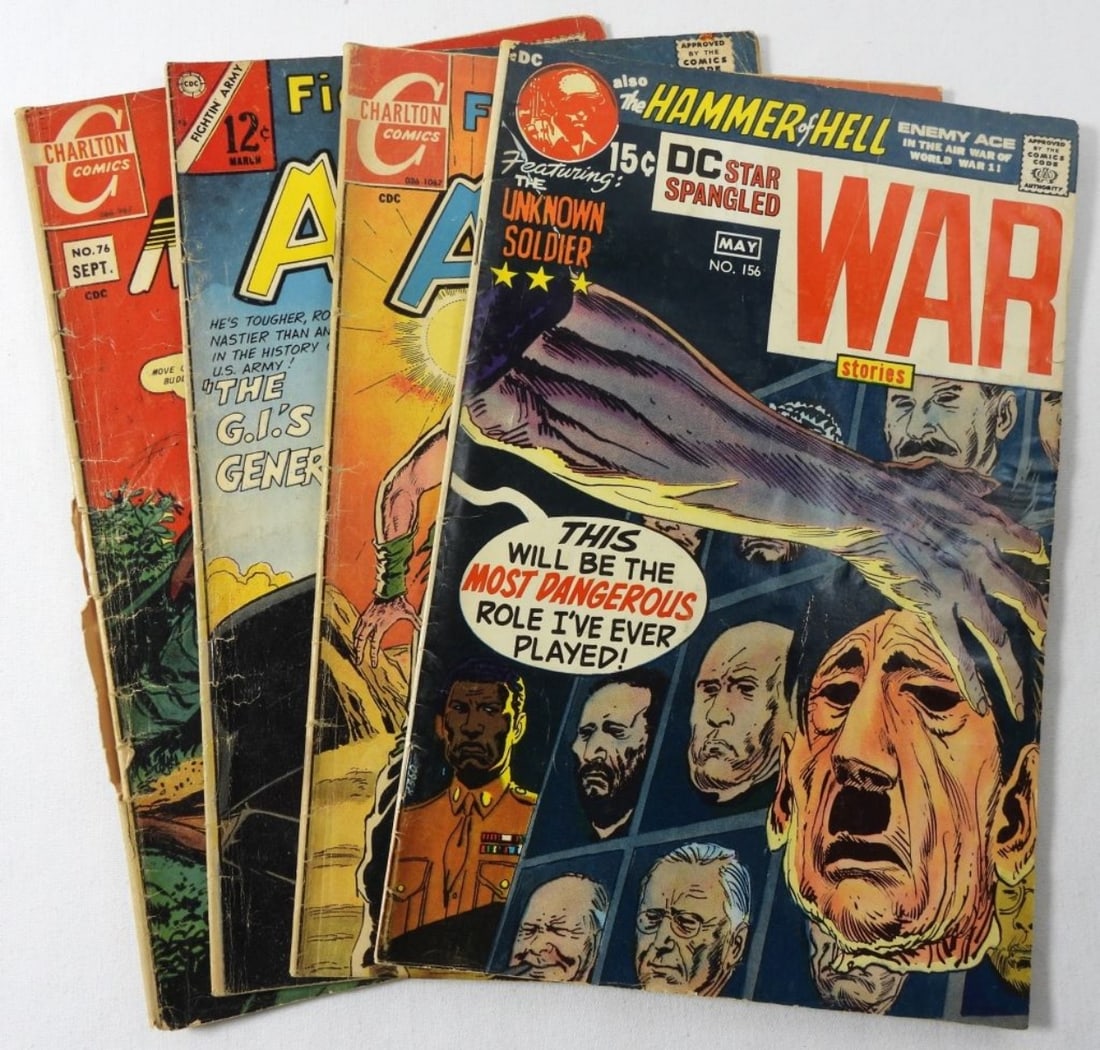 (4) ARMY/MARINE/WAR COMIC LOT (1 of 3)