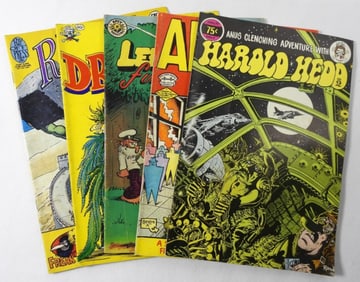 (5) UNUSUAL ADULT COMICS, RIP OFF COMIX