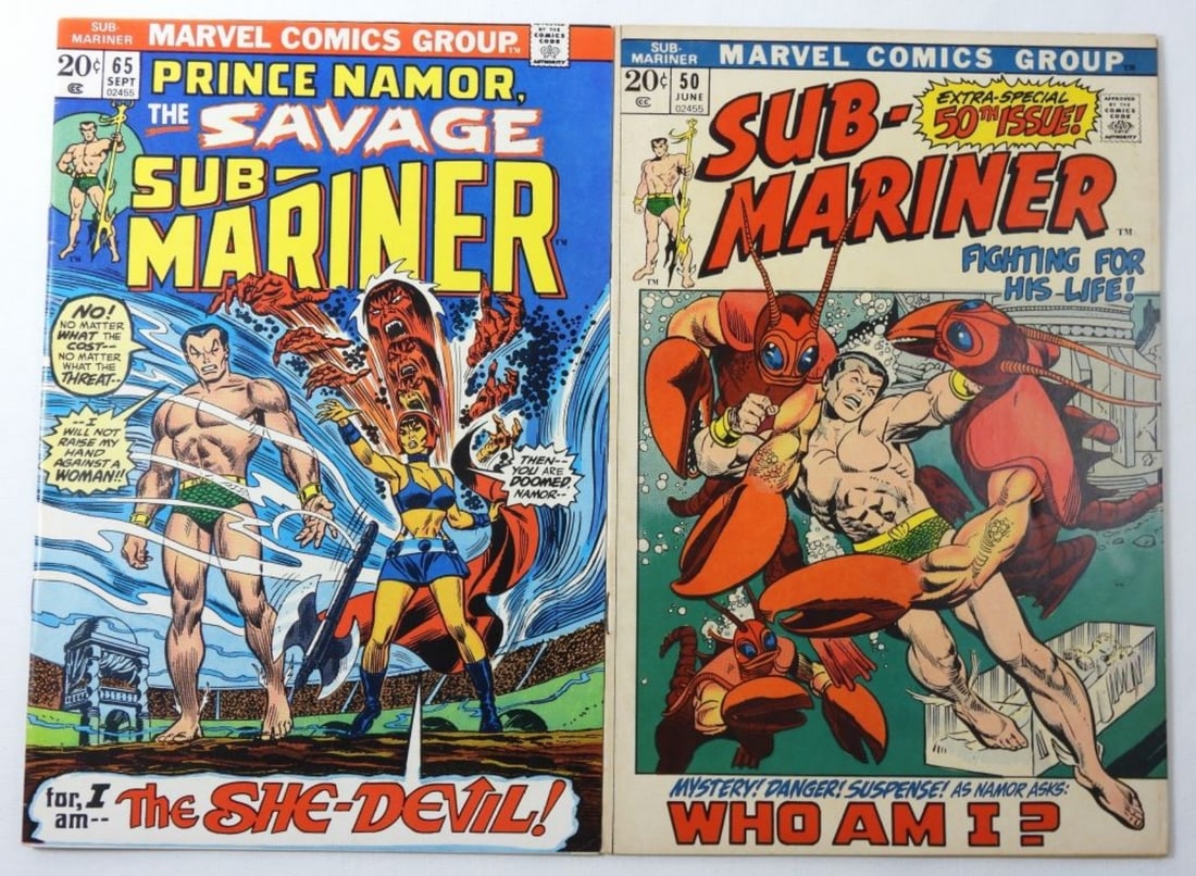 (2) 1972/73 MARVEL SUB-MARINER COMICS (1 of 2)