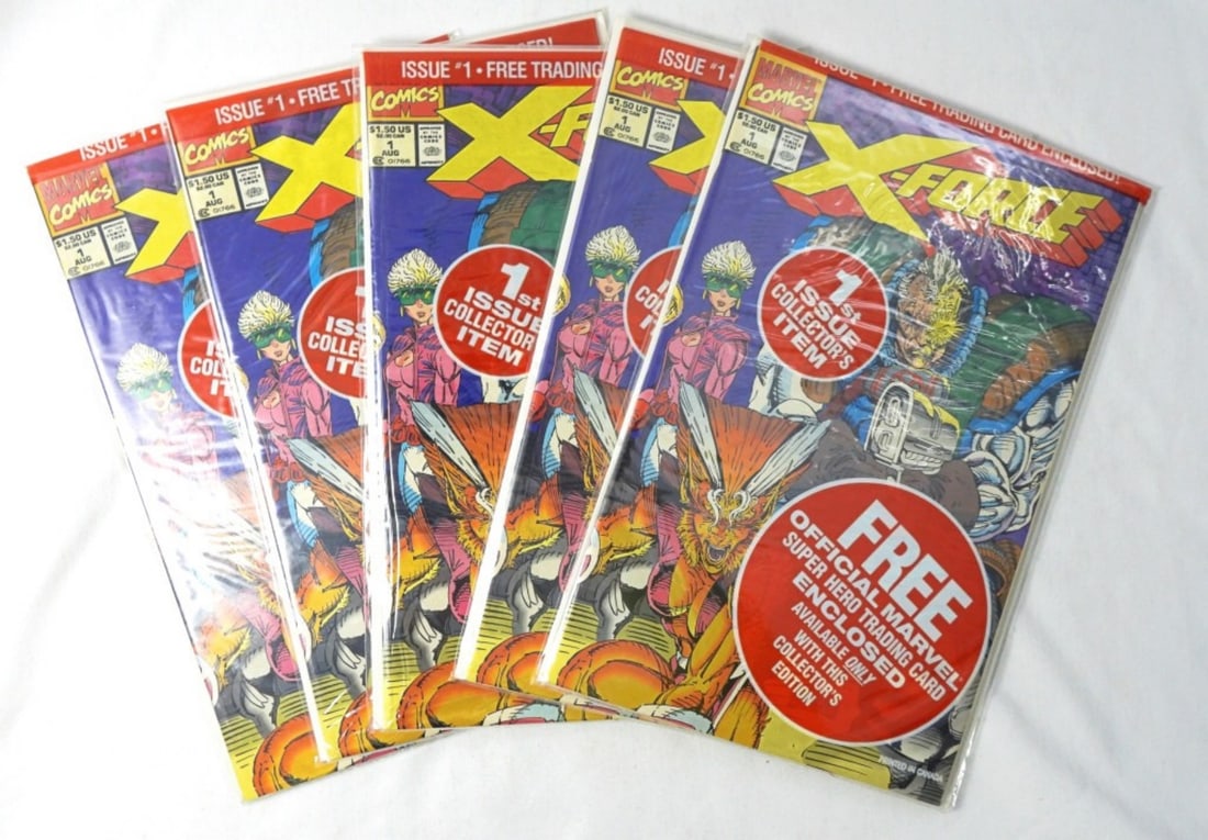 (5) 1991 MARVEL X-FORCE #1 SEALED (1 of 2)