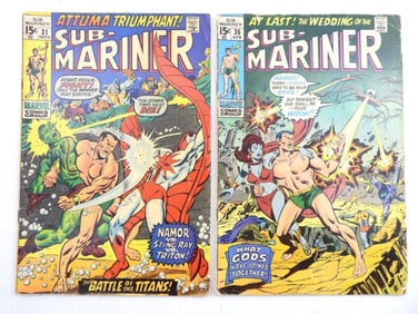 (2) SUB-MARINER 15c MARVEL COMICS