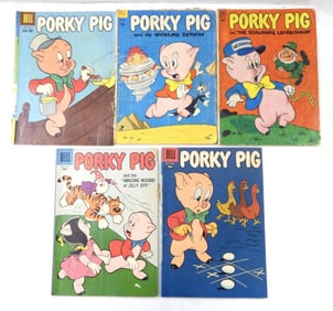 (5)1950S DELL PORKY PIG COMICS