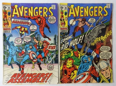 1970 MARVEL THE AVENGERS #80 AND #82