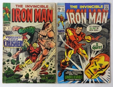 1968/1970 IRON MAN COMIC #6 AND #21