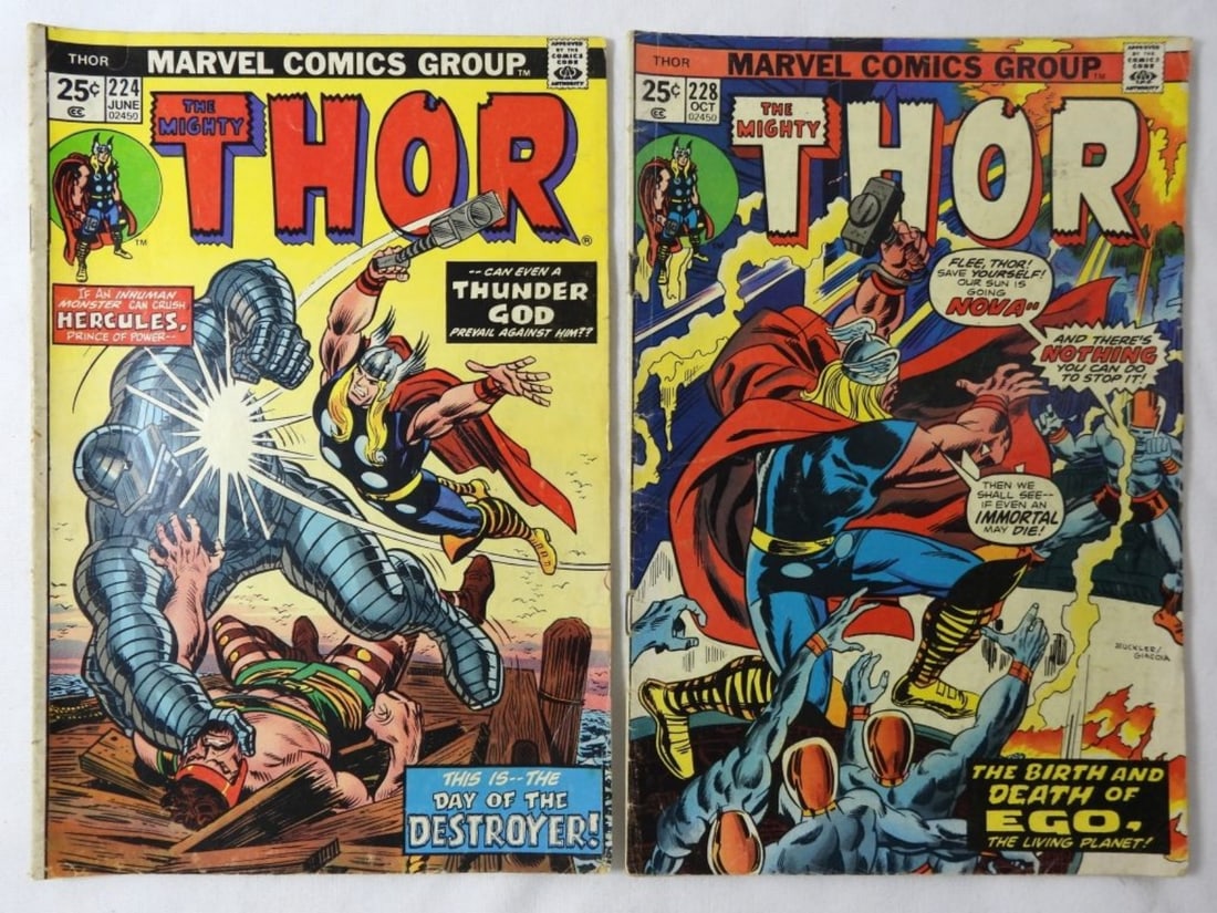 1974 MARVEL THOR #224 & #228: GOOD CONDITION 1974 THE MIGHTY THOR #224 AND #228