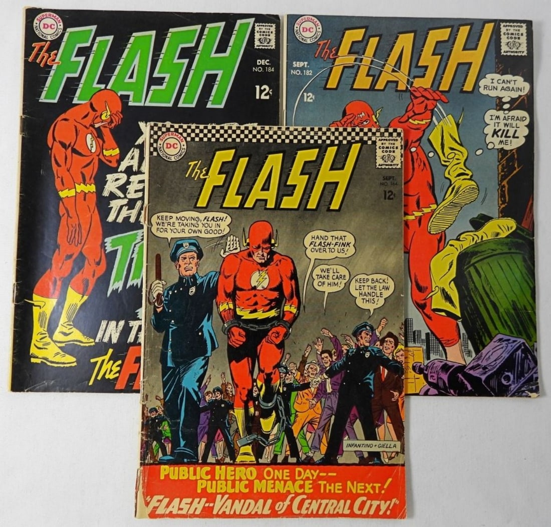 1966-1968 DC THE FLASH #164/182/184 (1 of 3)