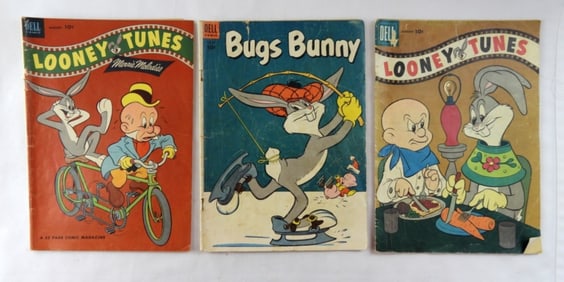 (3) DELL LOONEY TUNES LOT MIXED 1953-1957