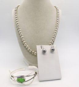 GREEN COPPER TURQUOISE 925 BRACELET +