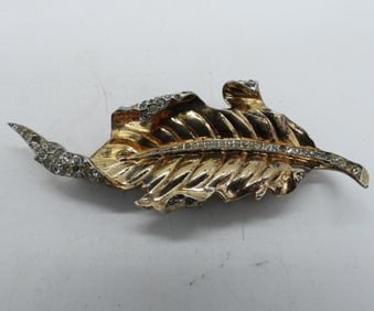 TRIFARI STERLING CLIP - LEAF SHAPED