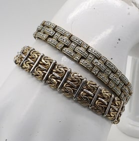 (2) 925 GOLD TONE BRACELETS