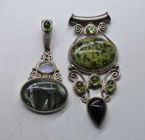 SAJEN 925 GREEN GEMSTONE PENDANTS