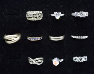 (10) PRETTY 925 BRIDAL STYLE RINGS