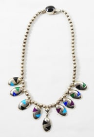 MEXICO 925 GEMSTONE INLAY NECKLACE
