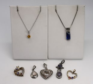 STERLING PENDANTS & 2 CHAINS