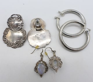 (3) PAIR VTG STERLING EARRINGS