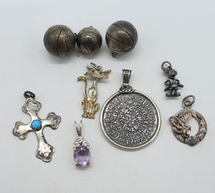 (9) PENDANTS 925- HARLEY DAVIDSON & MORE