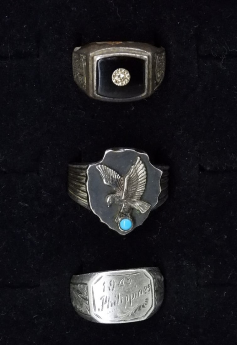 (3) VTG STERLING MEN'S RINGS (1 of 2)