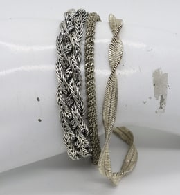 (3) STERLING FANCY BRACELETS