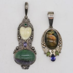 (2) SAJEN 925 GEMSTONE PENDANTS