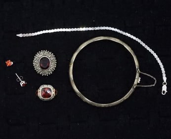 RED/ORANGE 925 GEMSTONE RINGS & MORE