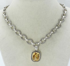 STERLING CITRINE NECKLACE - CHUNKY