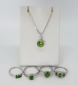 TSAVORITE / PERIDOT GEMSTONE RINGS 925