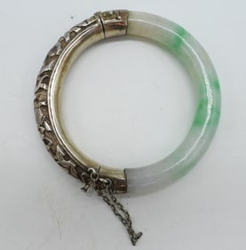 JADEITE 925 HINGED BRACELET