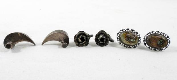 (3) PAIR VINTAGE STERLING EARRINGS