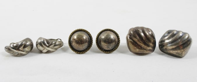 (3) PAIR VINTAGE STERLING EARRINGS
