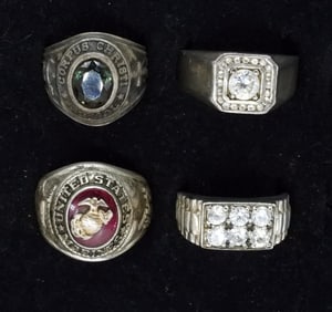 (4) 925 VTG MENS RINGS