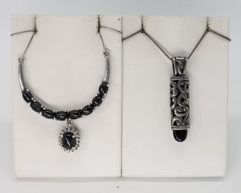 BLACK CATS EYE 925 NECKLACE +1