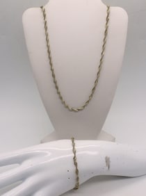 TWISTED STERLING CHAIN & BRACELET