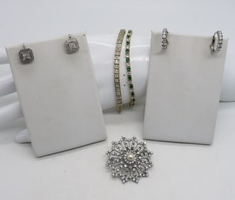 BRIDAL STYLE NECKLACE EARRING SET 925