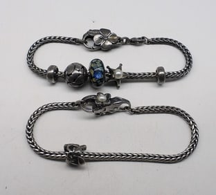 (2) TROLL BEAD 925 BRACELETS