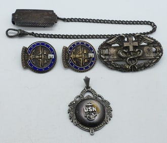 ANTIQUE 925 PINS, PENDANT & CLIP