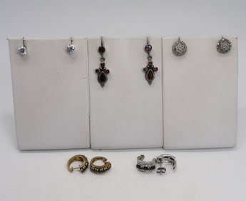 (5) PAIR OF 925 PIERCED GEMSTONE EARRINGS