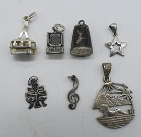 (7) STERLING PENDANTS