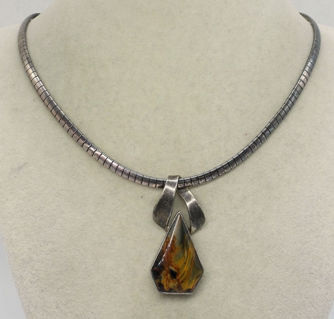 PIETERSITE GEMSTONE NECKLACE 925 (1 of 3)